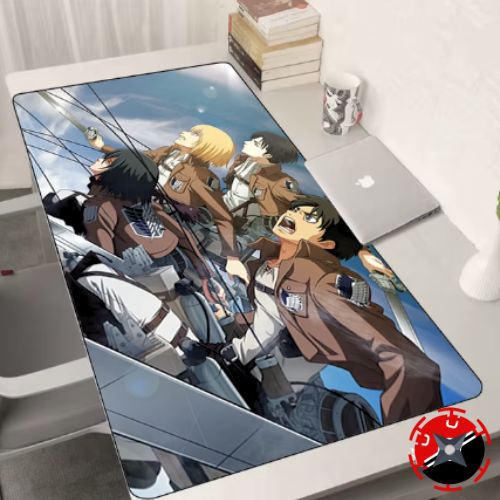 attack on titan levi armin eren mikasa desk mat mouse pad